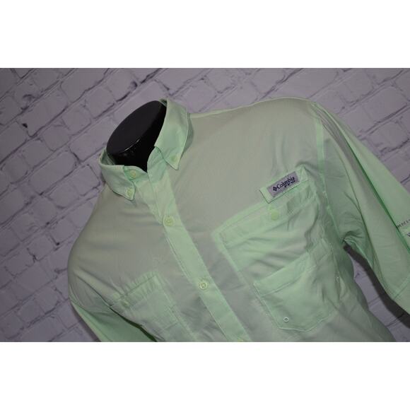 Columbia Mens Size XL PFG Performance Fishing Gear Shirt Vented Green Polyester - Picture 1 of 6